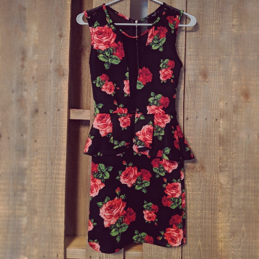 Floral Black Dress